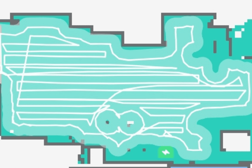 Отображение движения в режиме стандартного протирания в мобильном приложении Арр Roboorock S7.